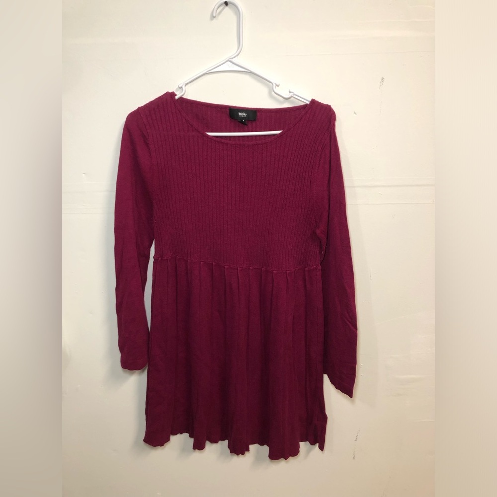Long Sleeve Babydoll Top Purple/Red Women’s Size PM